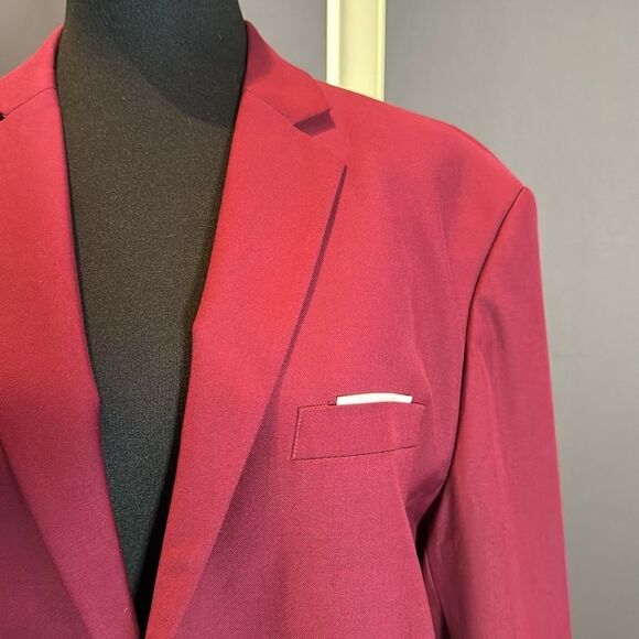 Men’s Slim Fitting Suit Jacket Blazer Two Button Notched Lapels Size 42 - Picture 2 of 11